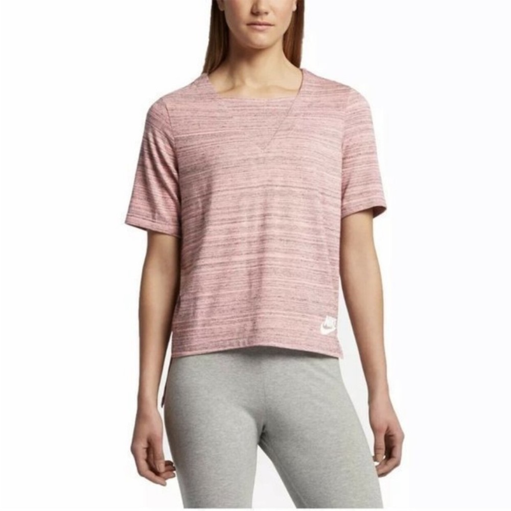 Nike pink and heather gray short sleeve active tee size xl